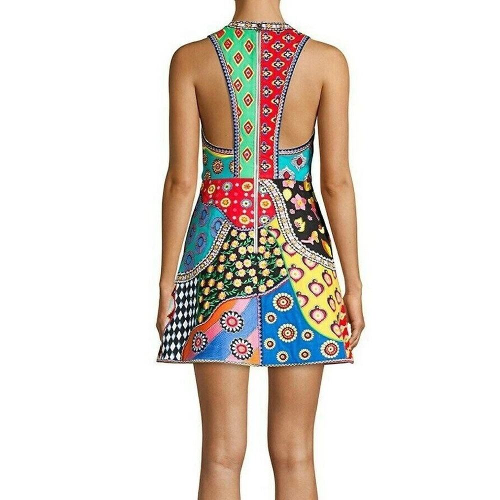 Alice + Olivia Patchwork Mini Dress Multicolor - 4 - image 3